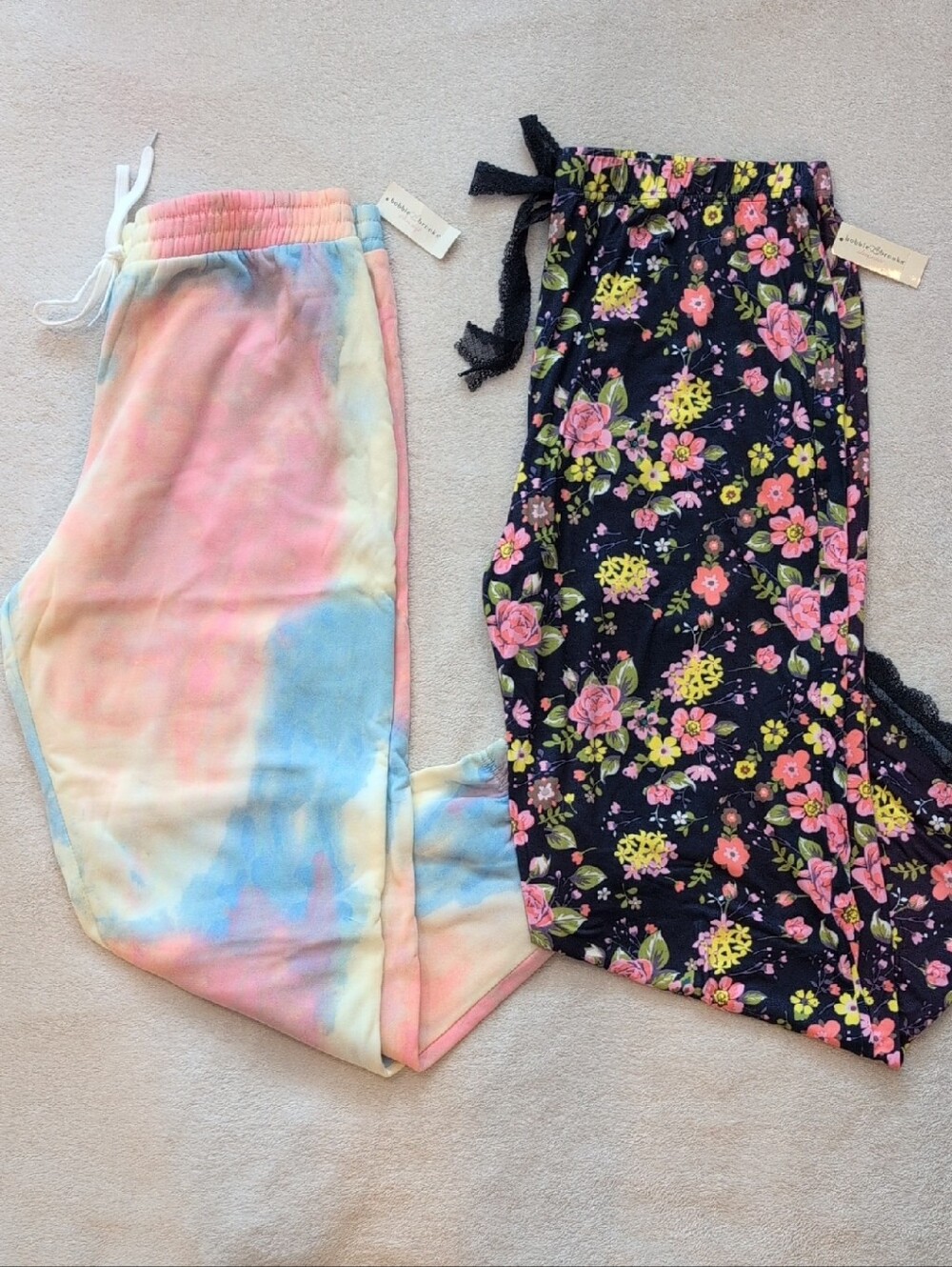 NWT Bobbie Brooks Plus 3X Tie Dye Joggers & Floral Sleep Pants
